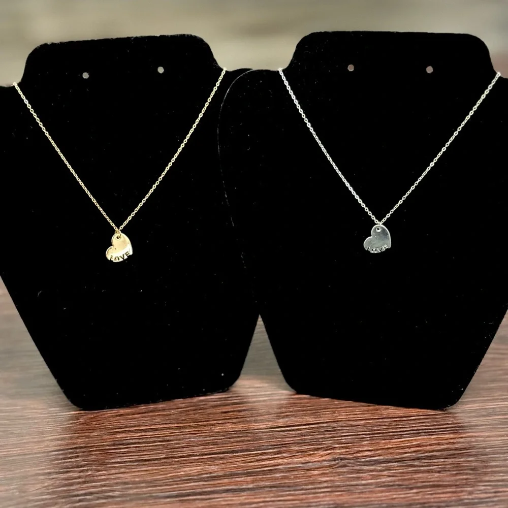 Melody “Love” Heart Pendant Necklace – Gold or Silver - Picture 1 of 6